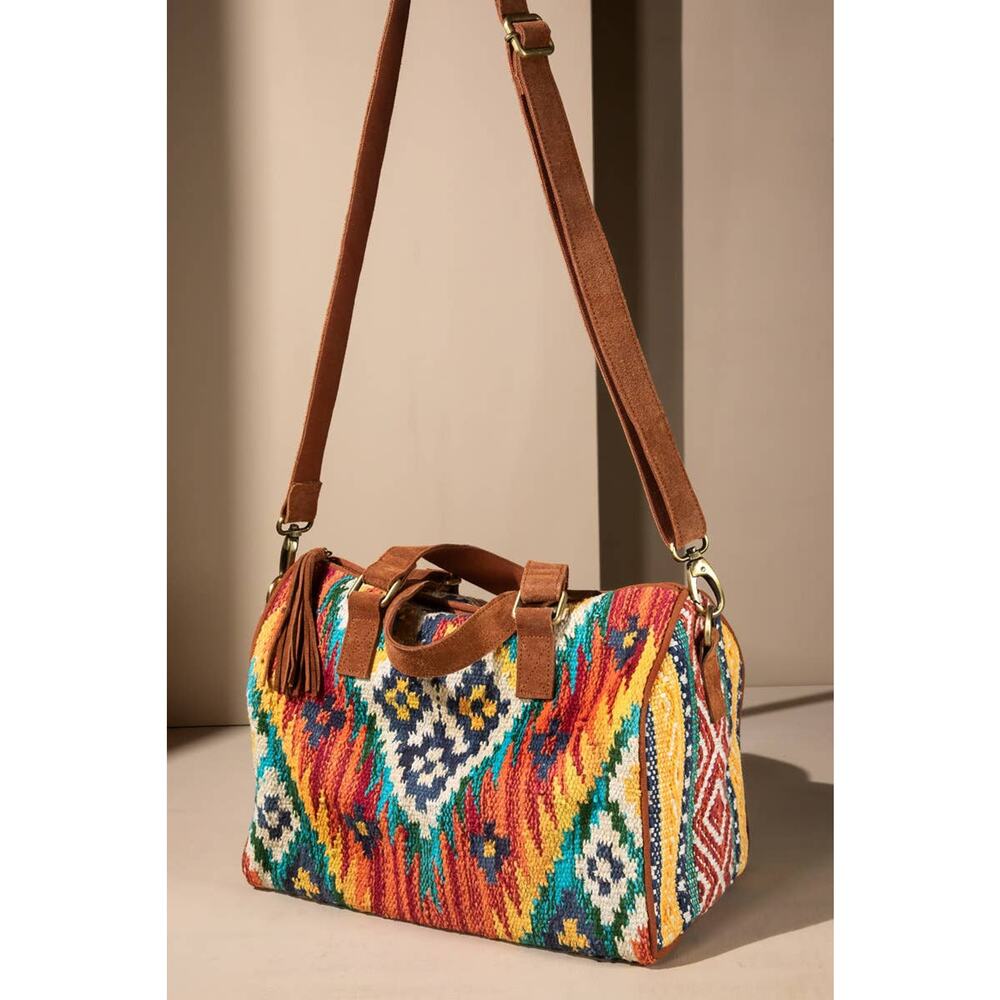 Kingston Hand Woven Cotton Chenille Boston Bag
